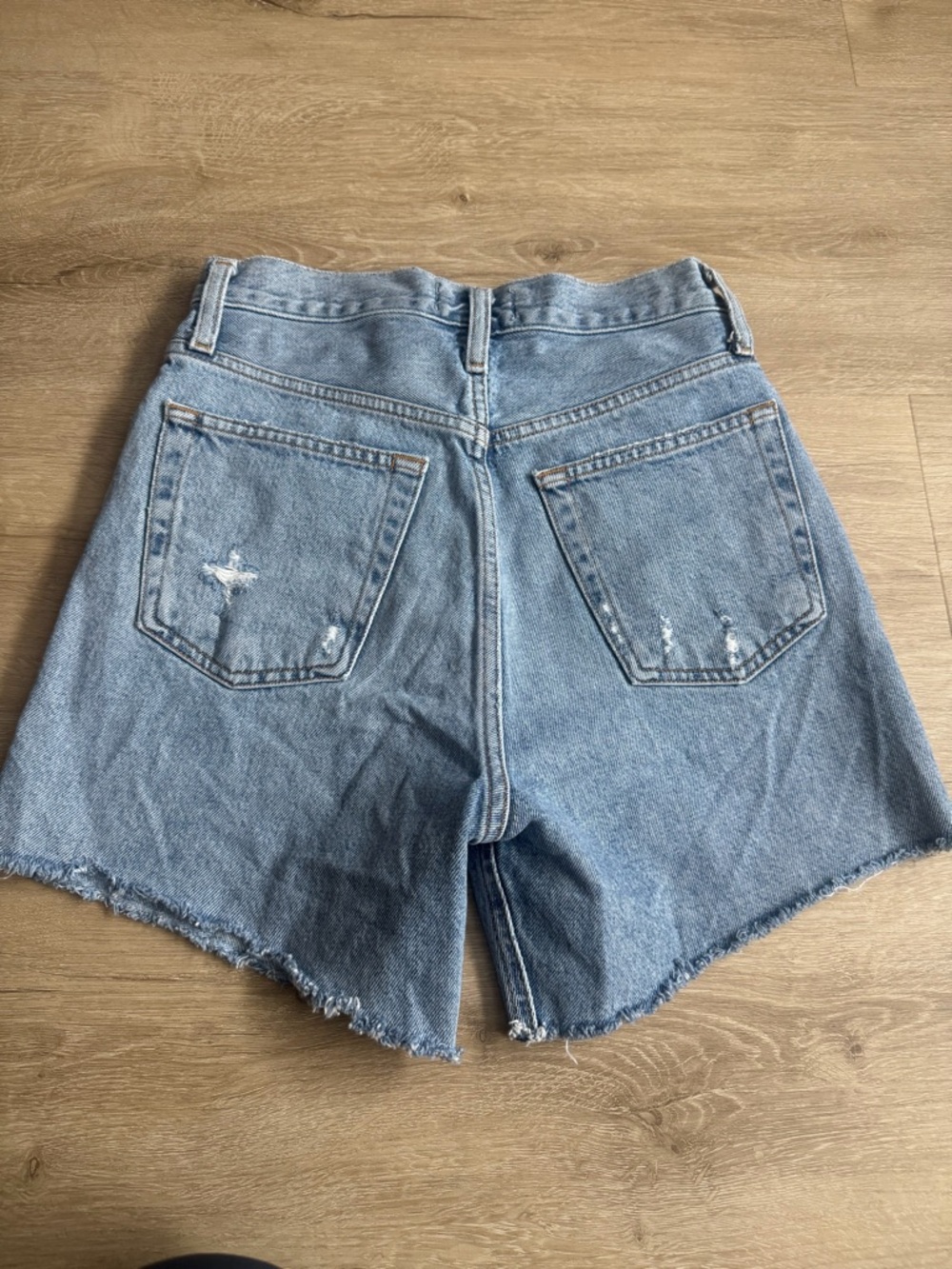 Agolde Shorts Womens 23 Blue Denim Riley Button Fly Preppy Casual - Picture 6 of 7